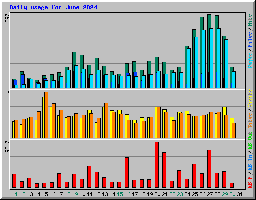 Daily usage for June 2024