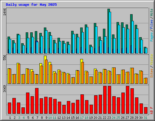 Daily usage for May 2025