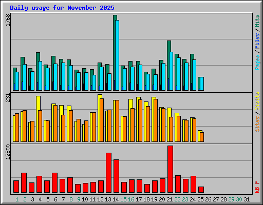 Daily usage for November 2025