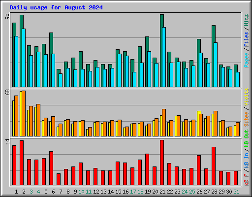 Daily usage for August 2024