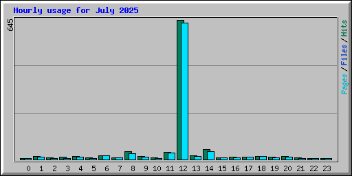 Hourly usage for July 2025