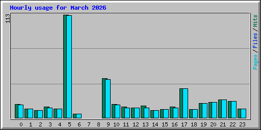 Hourly usage for March 2026