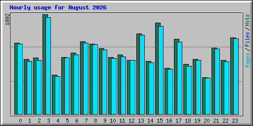 Hourly usage for August 2026